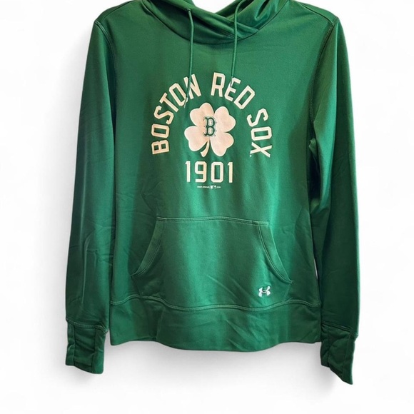 Under Armour Green Boston Red Sox Women's Sweater medium Semi Fitted Cold Gear - Picture 1 of 7